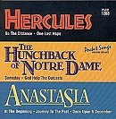 Hercules Hunchback Anastacia Pocket Songs CD